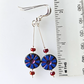 Cobalt/red wheel hook earrings