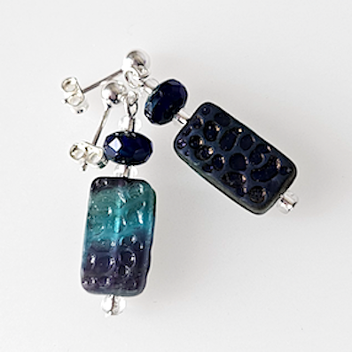 Midnight sea post earrings
