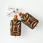 Rustic deep purple rectangle earrings