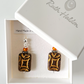 Rustic deep purple rectangle earrings
