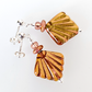 Peachy/apricot diafan post earrings