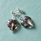 Multi spot clear Czech glass post earrings
