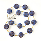 BrIght blue/bronze swirl Czech glass necklace