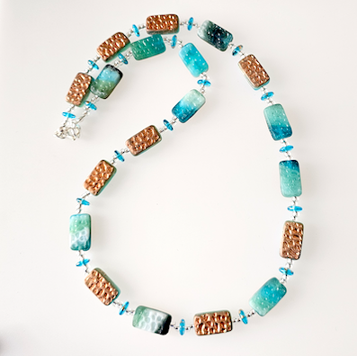 Coastline colours glass necklace