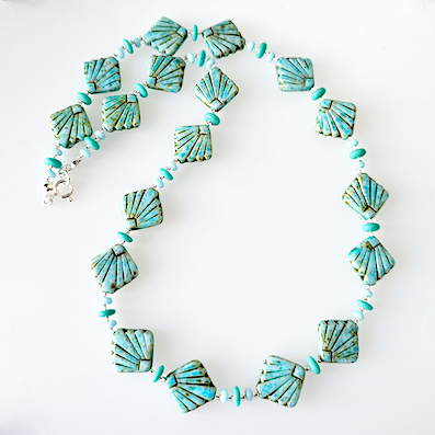 Turquoise diafan necklace