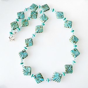 Turquoise diafan necklace