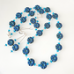 Cobalt/turquoise wheel necklace