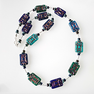 Rustic royal tones necklace