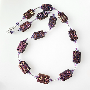 Rustic warm royal tones necklace