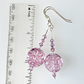 Pink lacy lampwork hook earrings