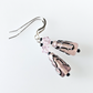 Pink and steel grey Lampwork hook earrings