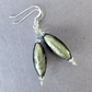 Grey Murano torpedo hook earrings