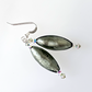 Grey Murano torpedo hook earrings