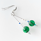 Emerald green Murano hook earrings