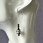 Black/silver swirl Murano hook earrings