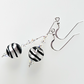 Silver/black swirl, Murano hook earrings
