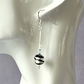Silver/black swirl, Murano hook earrings