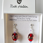 Crimson olive Lampwork post earrings