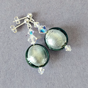 Grey Murano post earrings