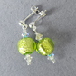 Citrus green Murano glass post earrings