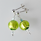 Citrus green Murano glass post earrings