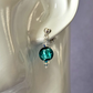 Teal, Murano post earrings