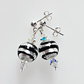 Silver/black swirl Murano post earrings