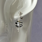Silver/black swirl Murano post earrings