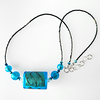 Turquoise/teal Murano drum necklace