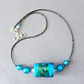 Turquoise/teal Murano drum necklace