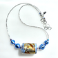Pale blue Murano drum necklace