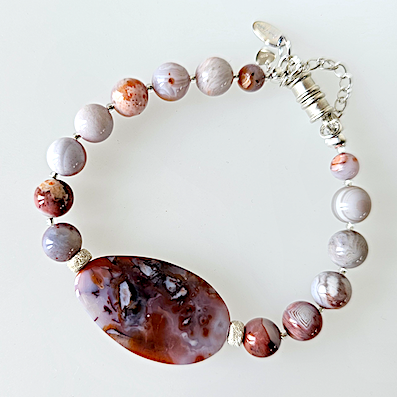 Moroccan agate magnetic closure bracelet