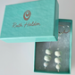 Alashan agate hook earrings, aqua.
