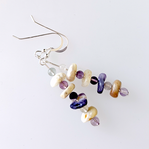 Natural, purple opal nugget, hook earrings