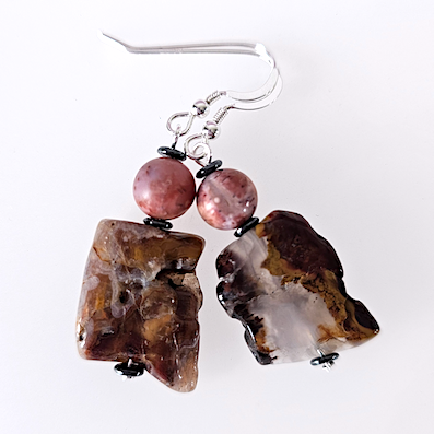 Moroccan seam agate hook earrings