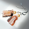 Moroccan seam agate & pearl hook earrings