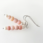 Pink opal & freshwater pearl hook earrings