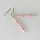 Rose quartz & shell rounds hook earrings