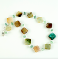 Agate, fluorite and rock crystal necklace
