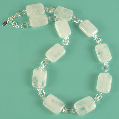 Rock crystal rectangles necklace