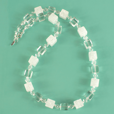 Rock crystal cubes necklace