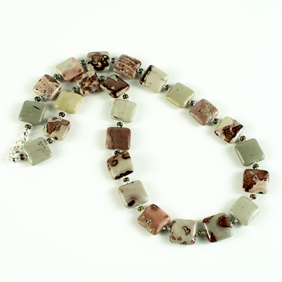 Variegated jasper squares necklace