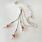 Pink opal & freshwater pearl pendant necklace