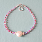 Pink European crystal & pearl bracelet