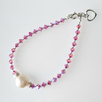 Pink European crystal & pearl bracelet