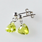 Tiny citrus green, soft triangle post earrings