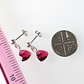 Tiny scarlet soft triangle post earrings