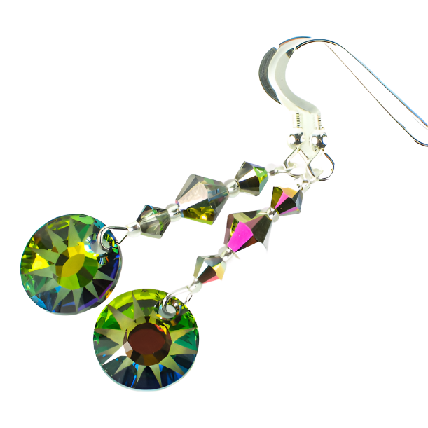 Vitrail medium sunburst disc hook earrings