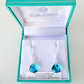 Teal soft triangle hook crystal earrings
