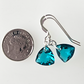 Teal soft triangle hook crystal earrings